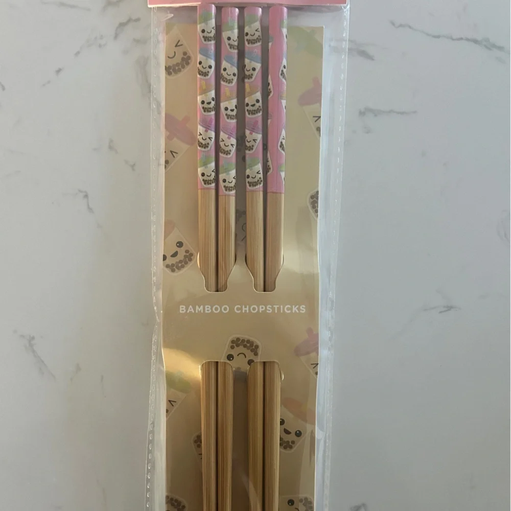 Gama-Go BOBA Bamboo Chopsticks – Cute 4-Pack | NWT
